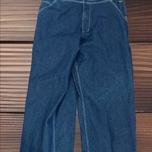 Wolverine Men's Dark Wash Denim Carpenter Bib Overalls Size Large 34